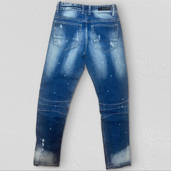 EUC CJ Black Premium Distressed Skinny Flex Blue Jeans, Size Men’s 28/30 - Picture 2 of 8